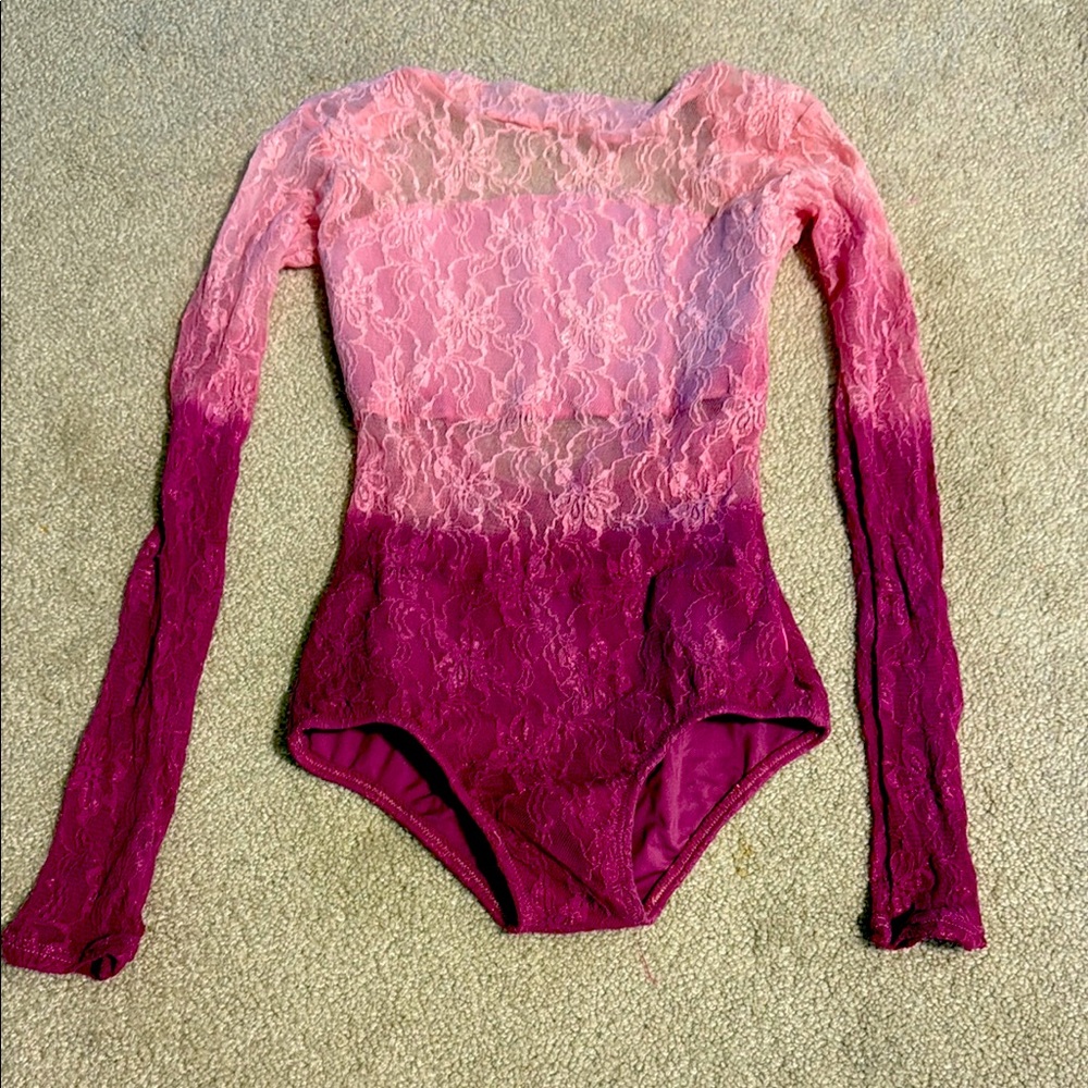 Pink ombre lace, dance costume